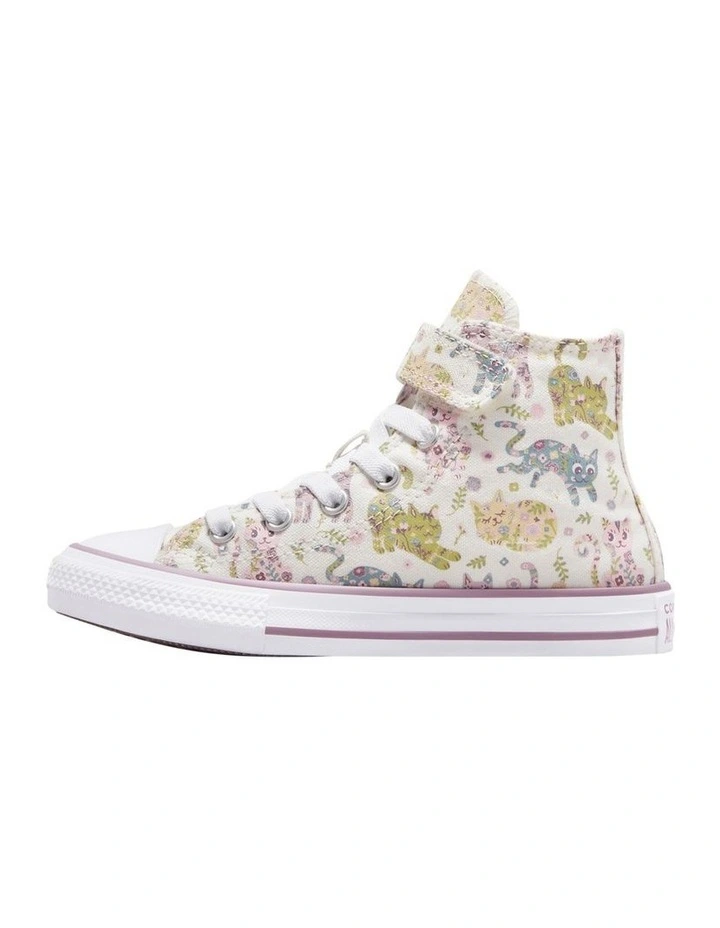 Chuck Taylor All Star 1V Hi Feline Youth Sneakers in White
