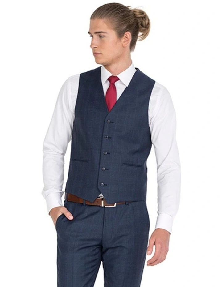 Check Lounge Vest in Blue