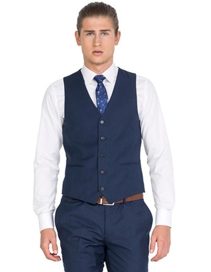 Tailored Fit Lounge Vest in Navy