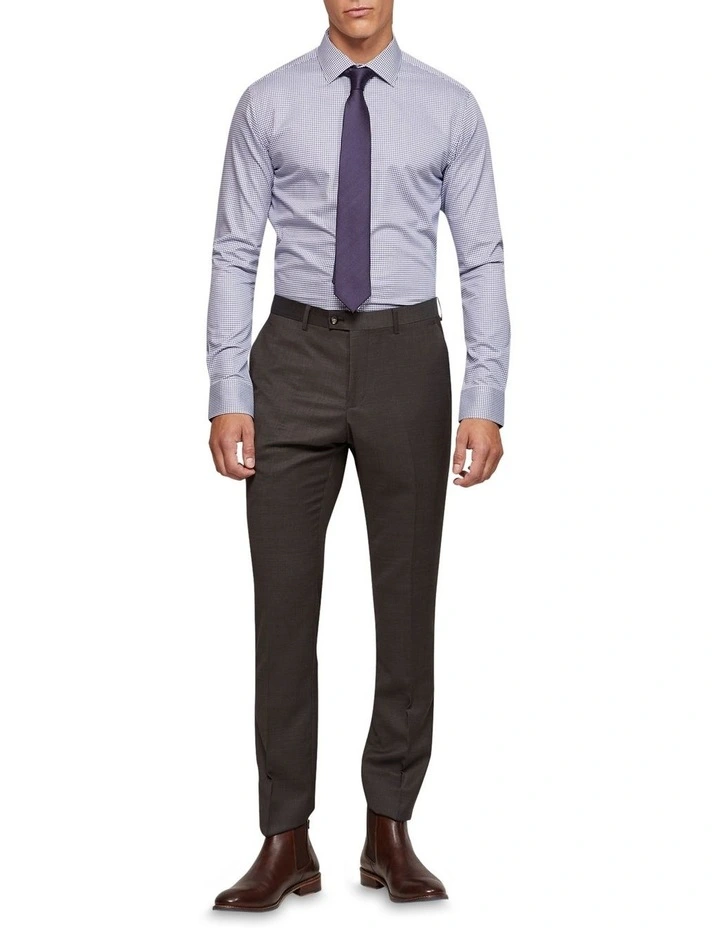 Beckton Houndstooth Slim Fit Shirt in Blue