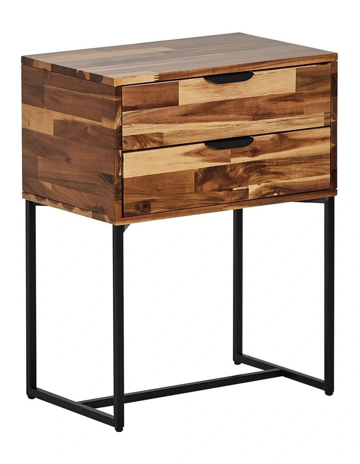 Soho Acacia Wood Bedside Table in Brown