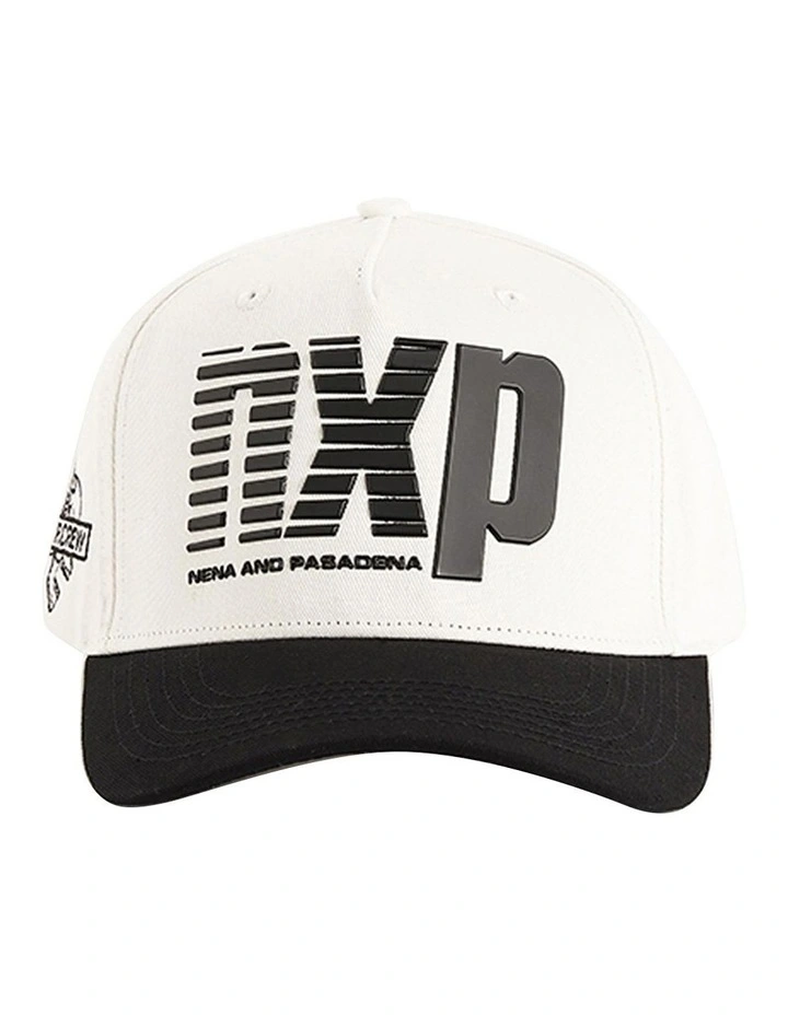 Arcade 5 Panel Curved Peak Cap in Natural White