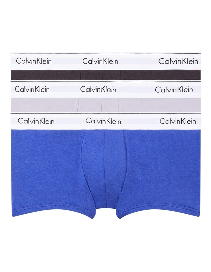 Modern Cotton Stretch Low Rise Trunks 3 Pack in Multi