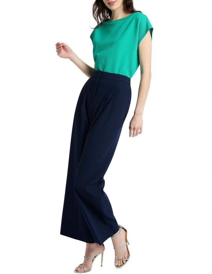 Annette Boat Neck Tee in Evergreen