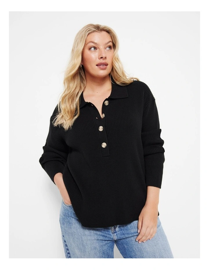 The Polo Knit in Black