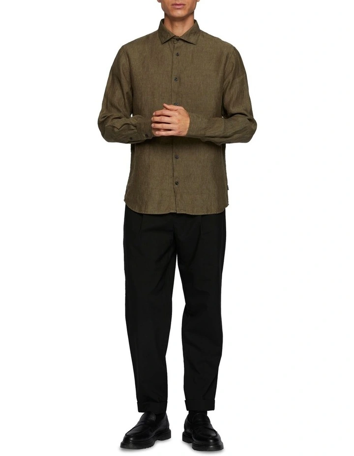 Marc Long Sleeve Shirt in Olive Night