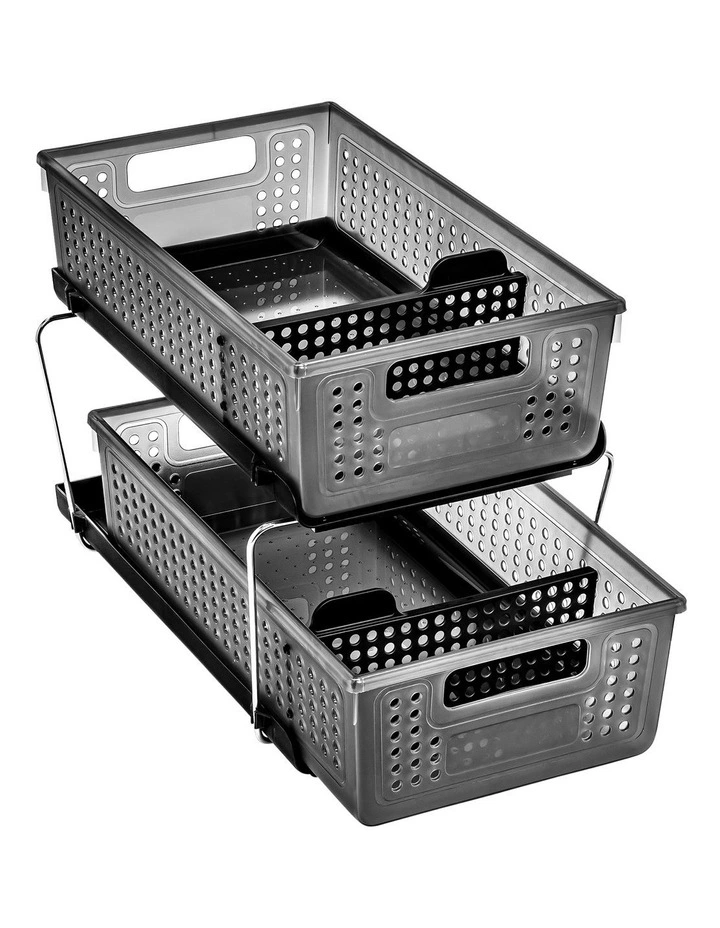 2 Level Storage With Dividers 36x23x16cm in Carbon