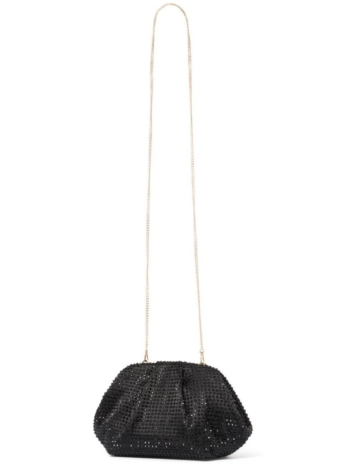 Signature Reece Ruched Clutch in Black