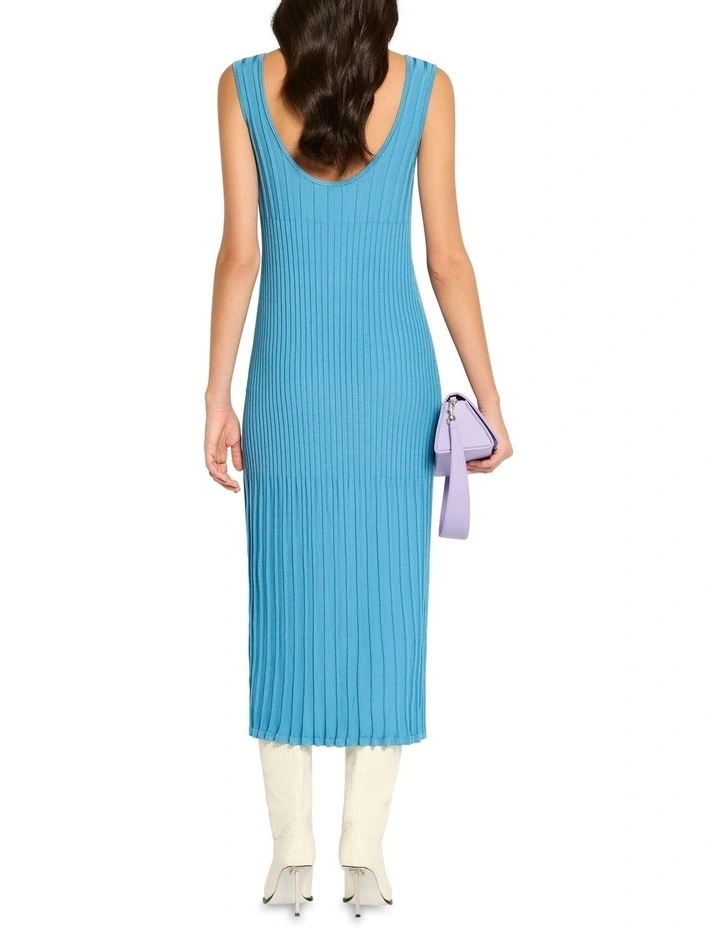 Roadtrip Rib Knit Dress in Ocean Blue