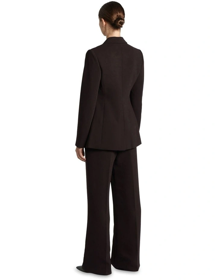 Twill Single Button Blazer in Black Cherry