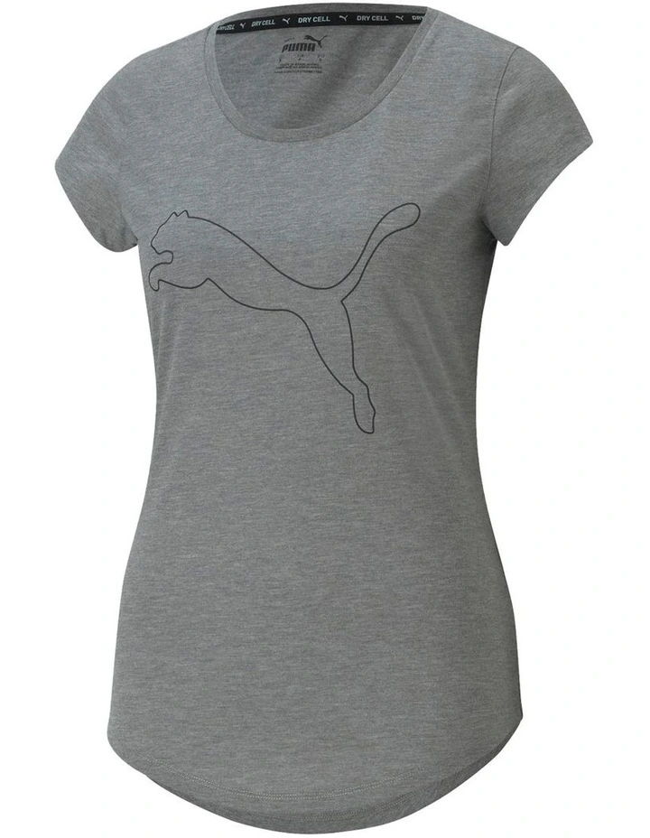 Performance Heather Cat Tee in Medium Gray Heather