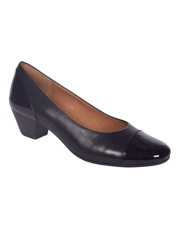 Acton Heeled Shoes in Black Patent/Kid