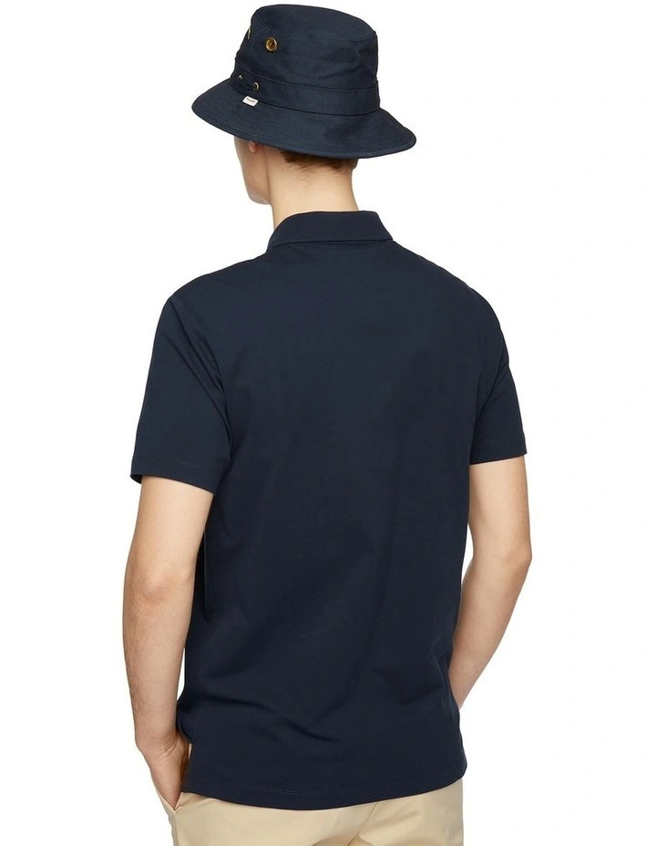 Pique Polo With 3d Logo in Navy