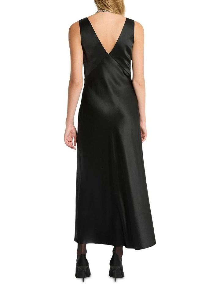 Escaped Love Silk Dress in Black