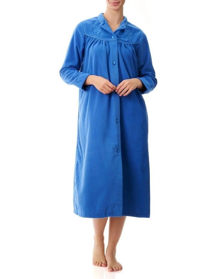 Fleece Button Gown in Admiral