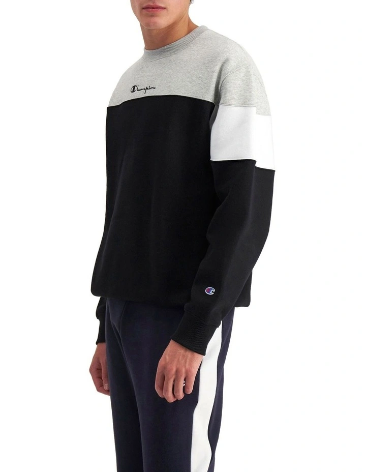 Rochester City Crew Sweat Top in Black