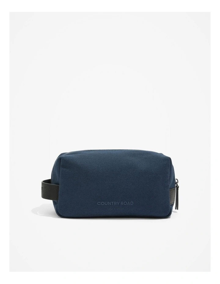 Organically Grown Cotton Modern Wash Bag in Navy