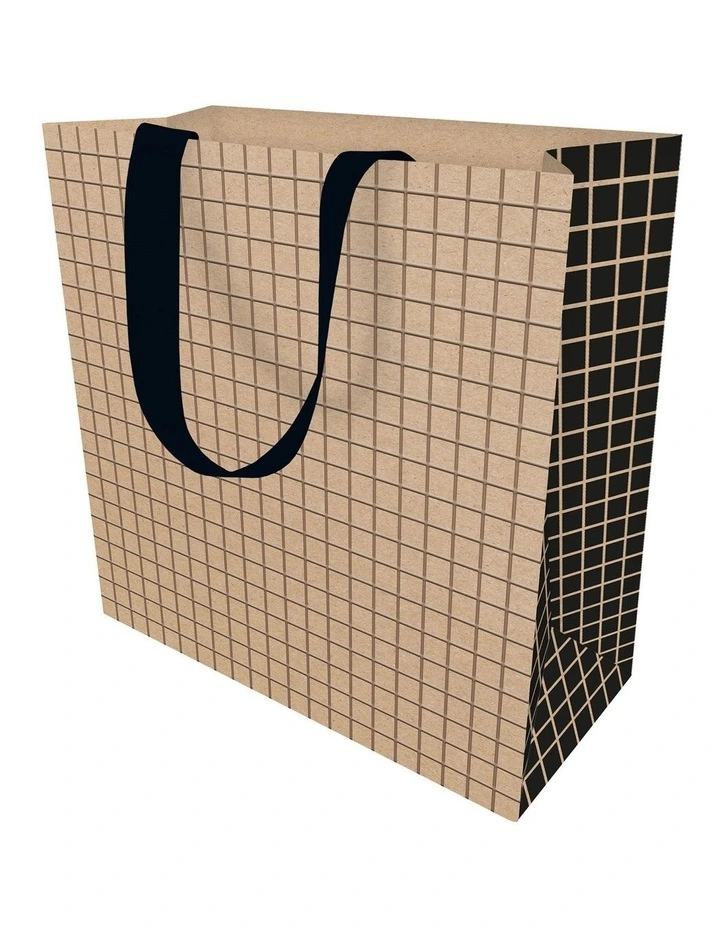 Mega Size Embossed Checkerboard on Kraft Gift bag
