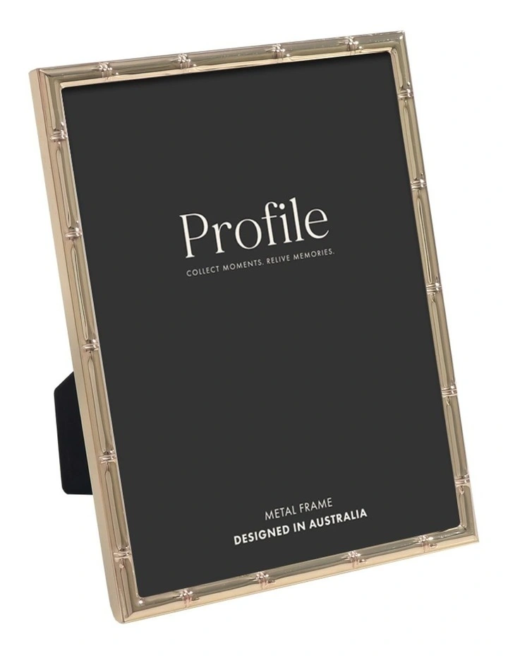 Bamboo Metal Photo Frame 6x8" in Rose Gold