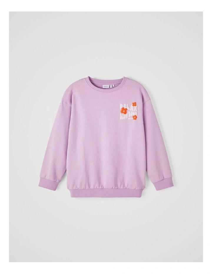 Linje Boxy Sweatshirt in Purple