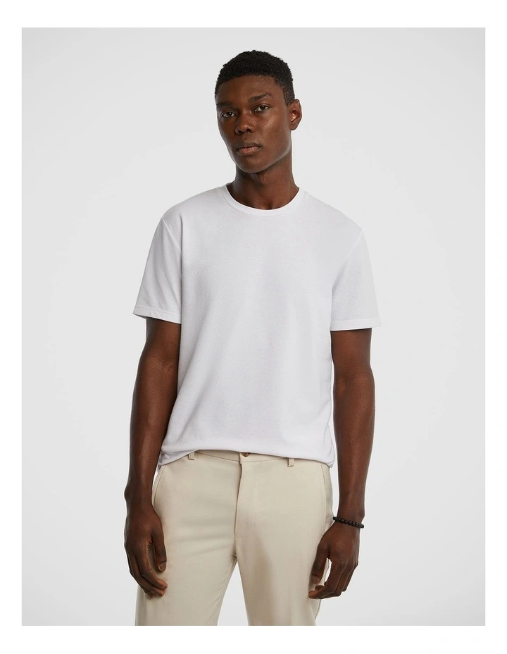 Wellington Textured Tee in White