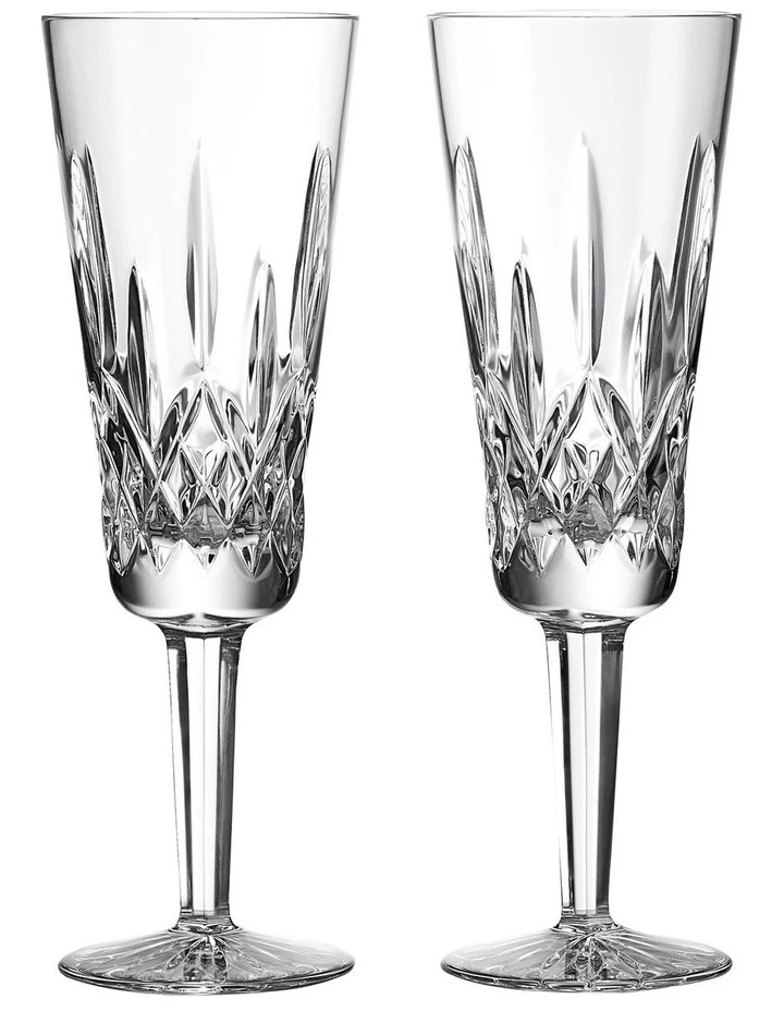 Lismore Flute Glass Set of 2 225ml in Clear