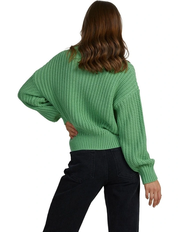 Coming Home Long Sleeve Jumper in Zephyr Green