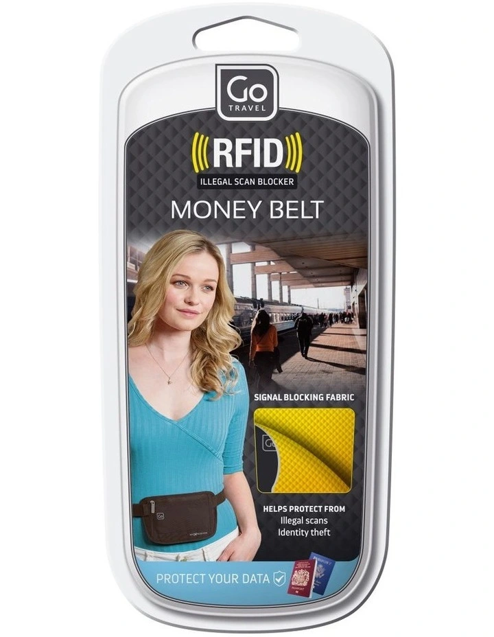 RFID Money Belt Pouch in Black