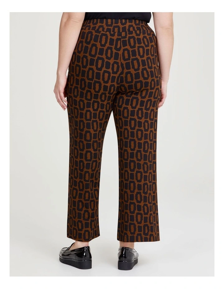 Geo Print Natural Wide Leg Pant in Print
