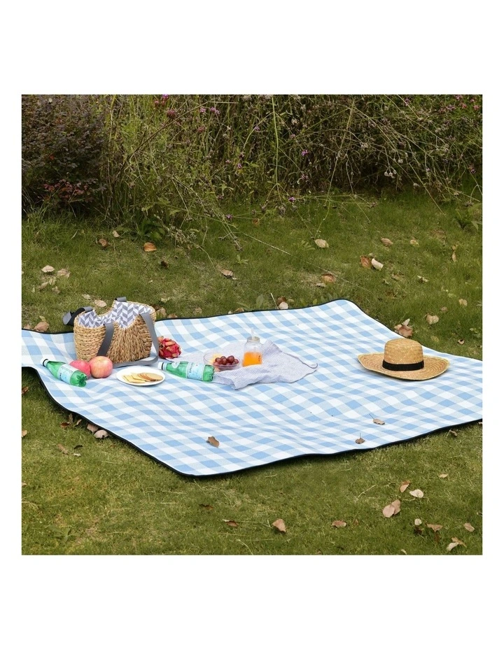 Faux Linen Picnic Rug 200x150cm in Multi