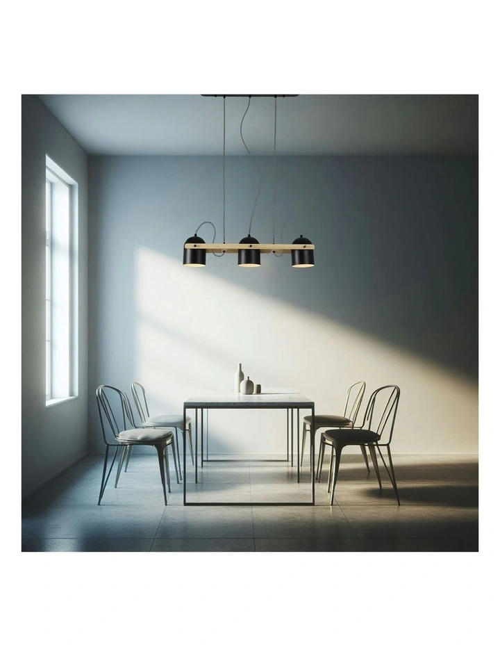 Pivota 3 Pendant Lights in Black