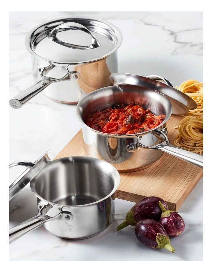 Per Vita Copper Base Induction Covered Saucepan 20cm/3.4L in Stainless Steel