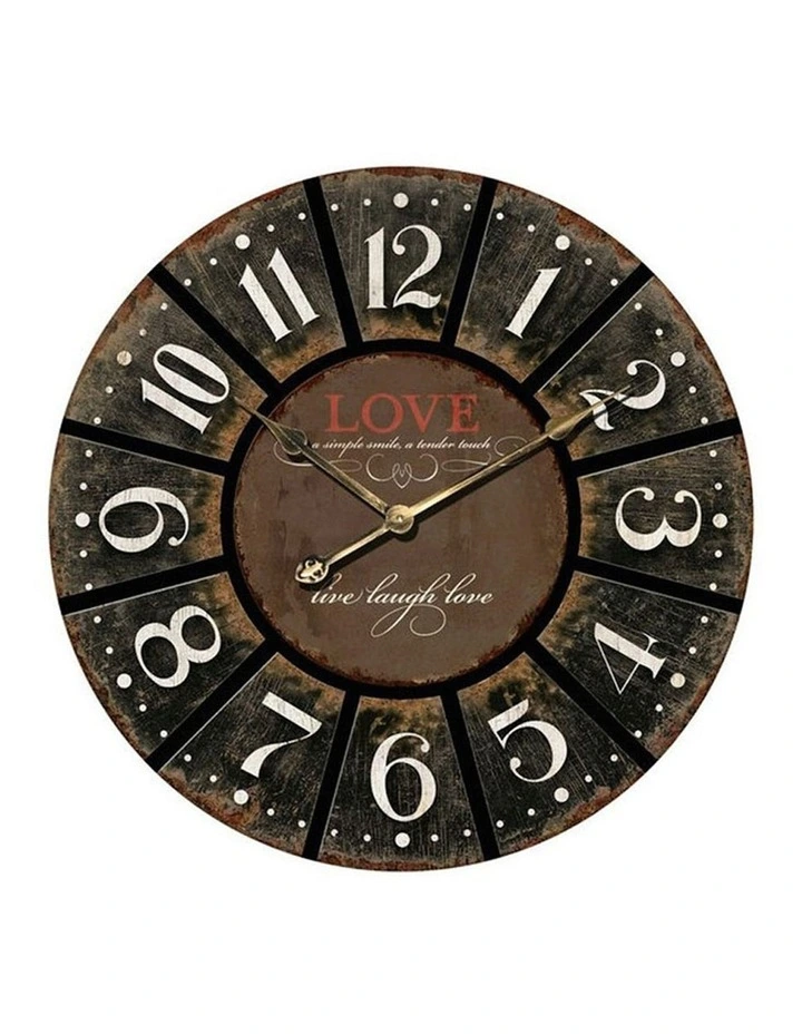 60cm Rustic Love Wall Clock