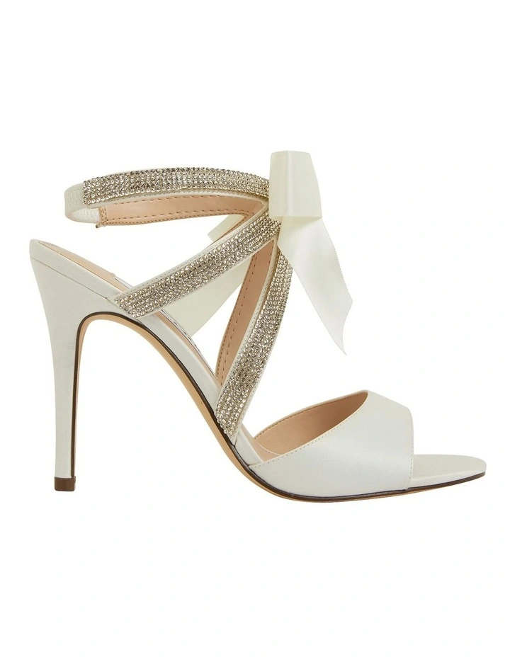 Claudia Ivory Satin Sandals