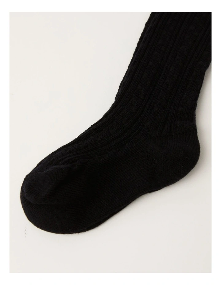 Cable Knit Tights (3-8 Years) in Navy
