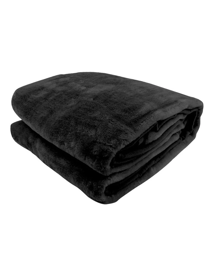 Mink Blanket Black Double Sided Queen Size Soft Plush Bed Faux Throw Rug