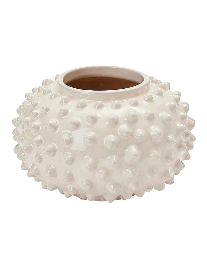 Pearl Vase Short D22.5 x H14 cm in Off White