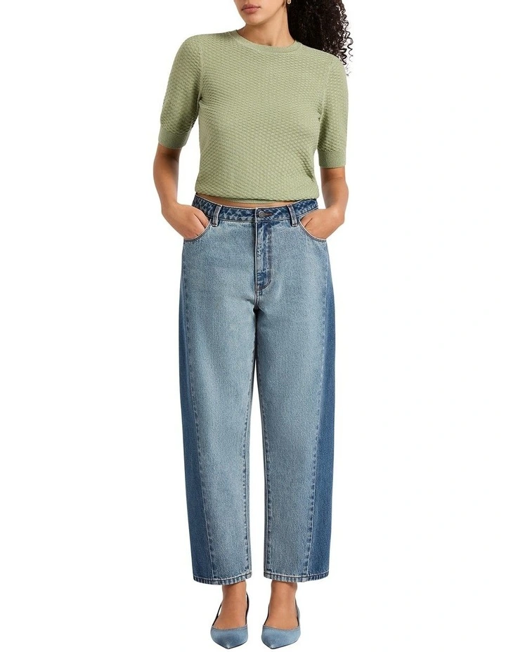 Shimmer Holiday Knit Top in Olive