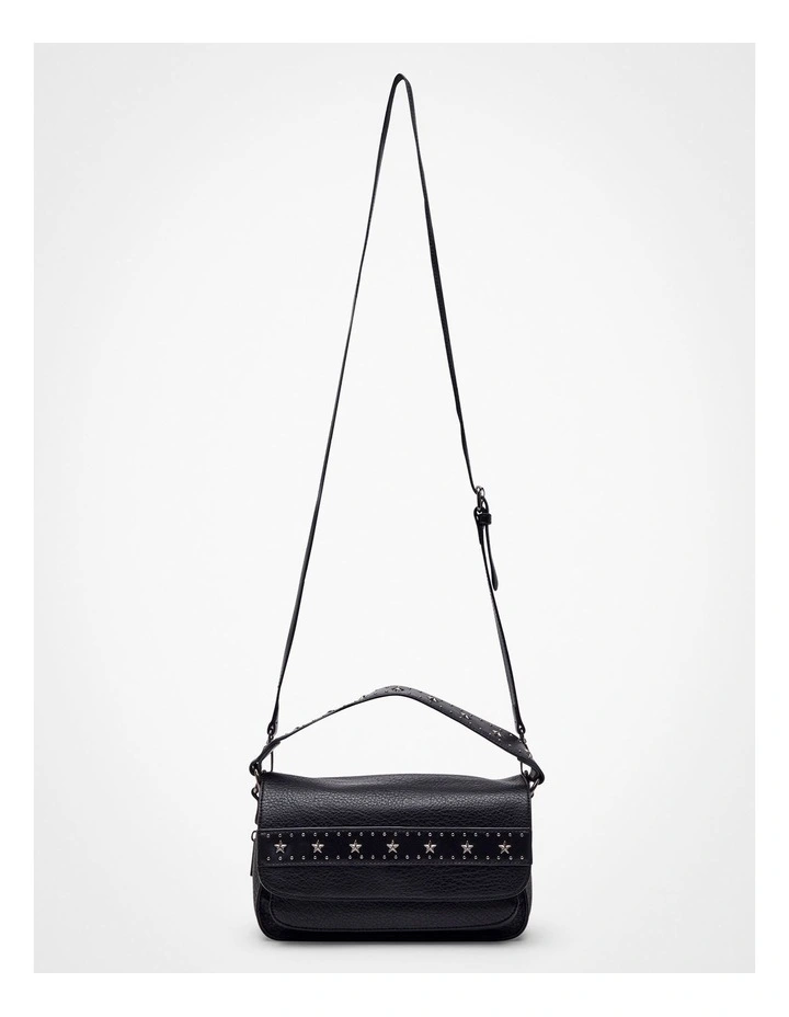 Star Stud Cross Body Bag in Black