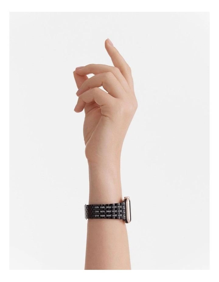 40mm Pave Swirl Watch Band in Jet Black