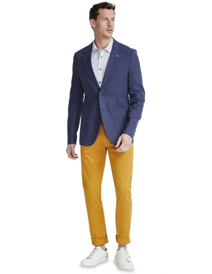 Blake Cotton Stretch Blazer in Navy