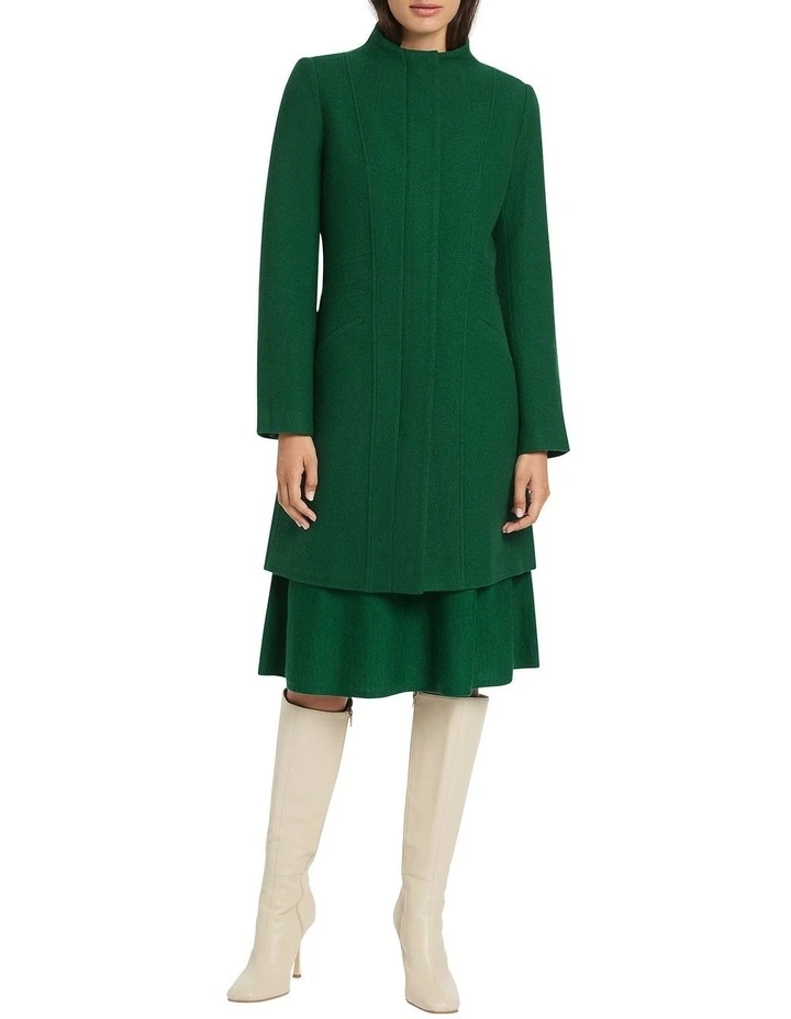 Madison Felted Wool Coat in Green