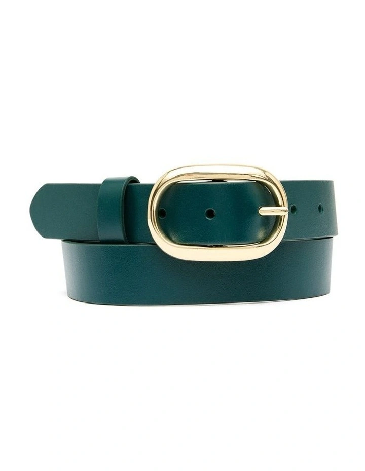 Kumru Leather Belt in Green