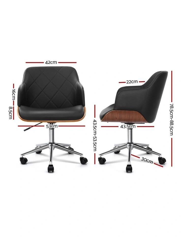 Wooden Office Chair Black Wood