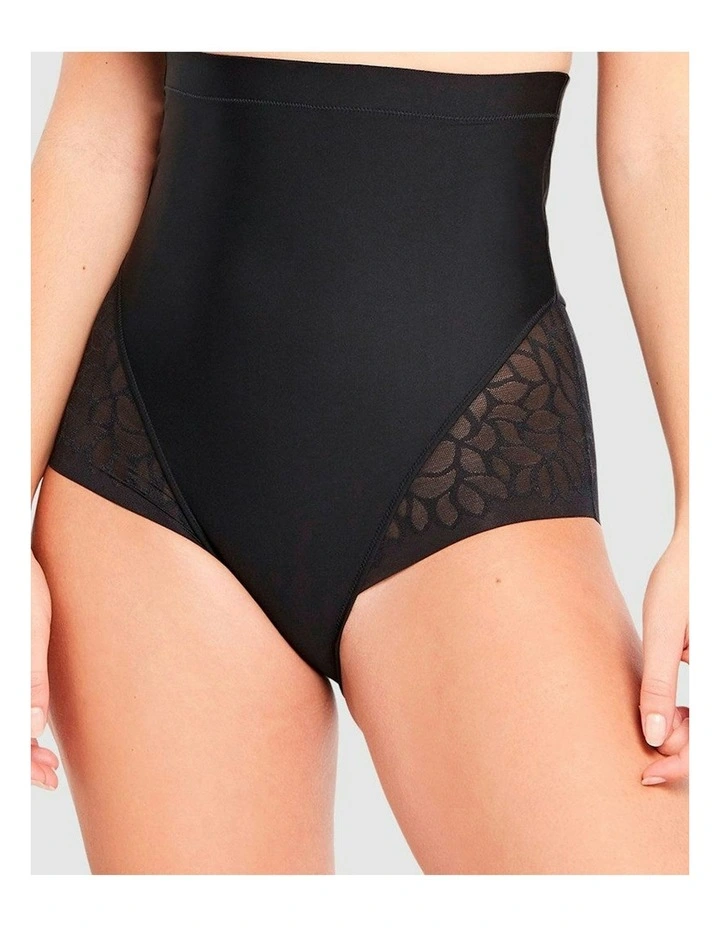 Perfect Curves Ultra High Waist Lace Shaping Brief in Black