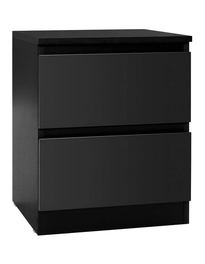 2 Drawers Pepe Bedside Table in Black