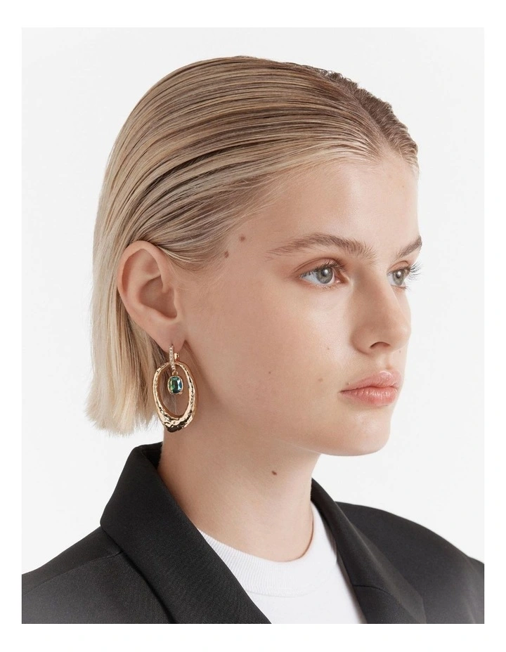 Reflective Earrings in Green