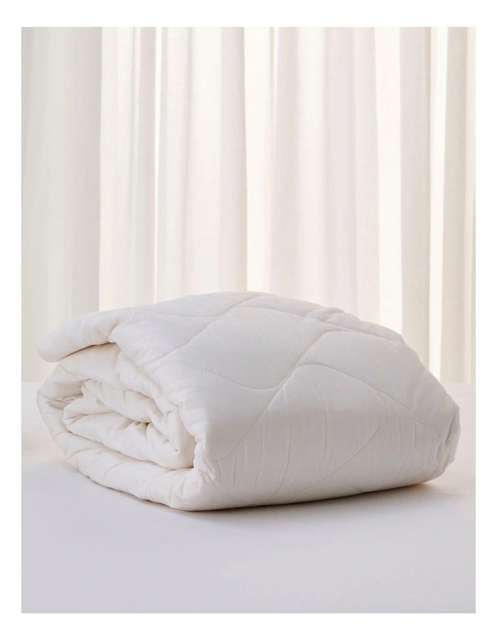 Sleep Cool Wool/Cotton Mattress Protector White