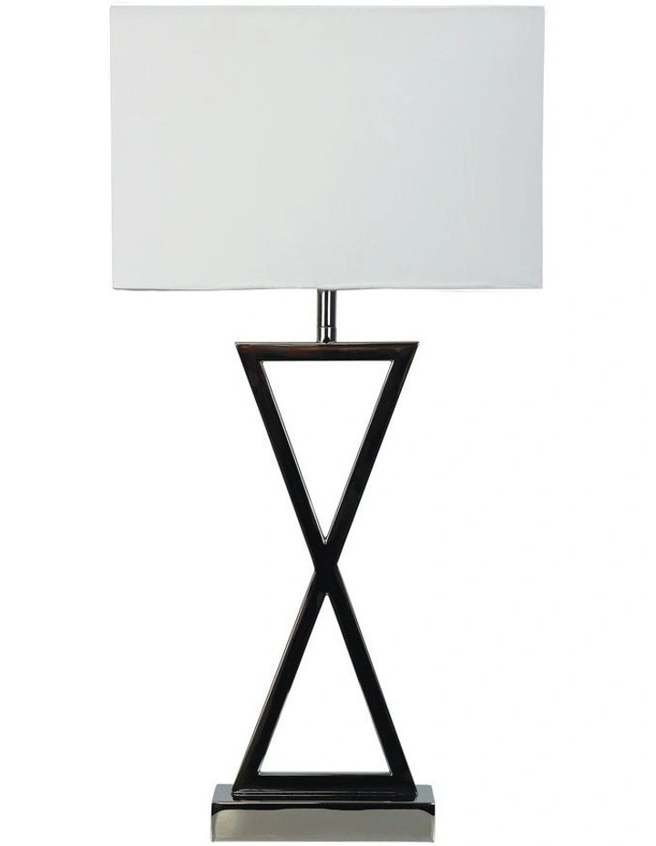 Kizz Stylish Bedside Table Lamp Chrome Silver