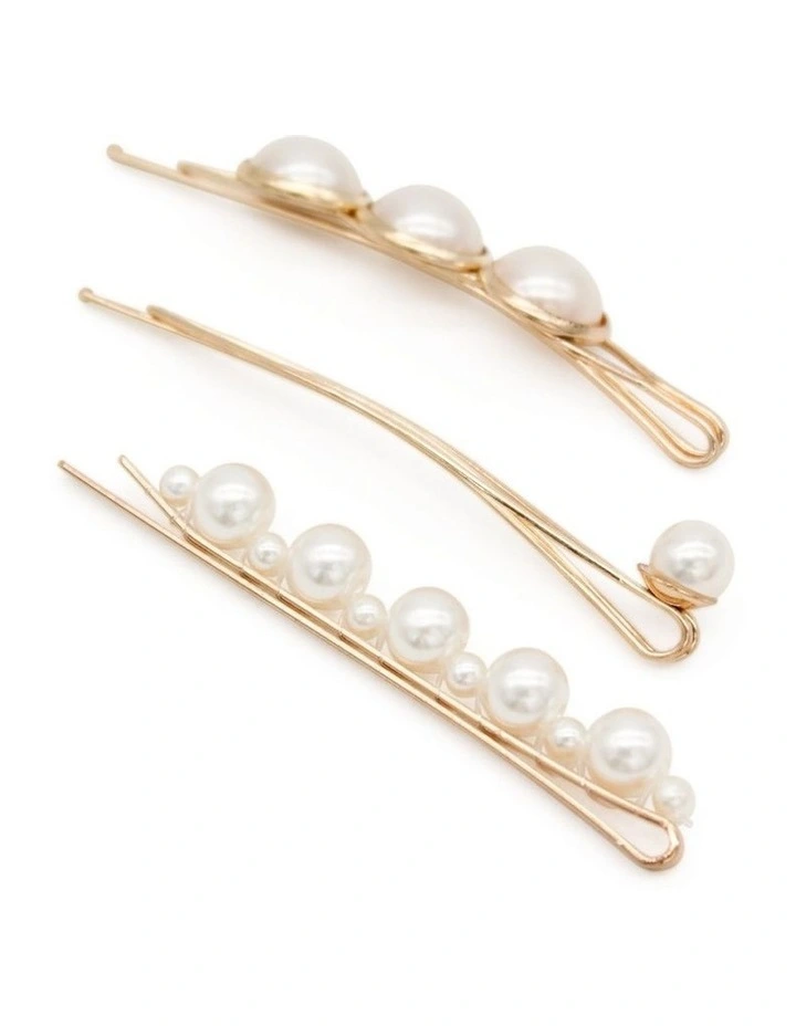 Kimber Hair Clip Set in Pearl